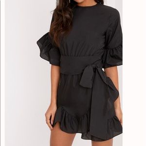 Aaliyah Black Frill Detail Mini Dress